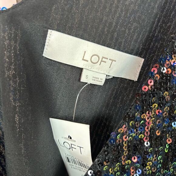 NWT LOFT glam gatsby sequin top size S cocktail party statement holiday v-neck - Picture 3 of 4